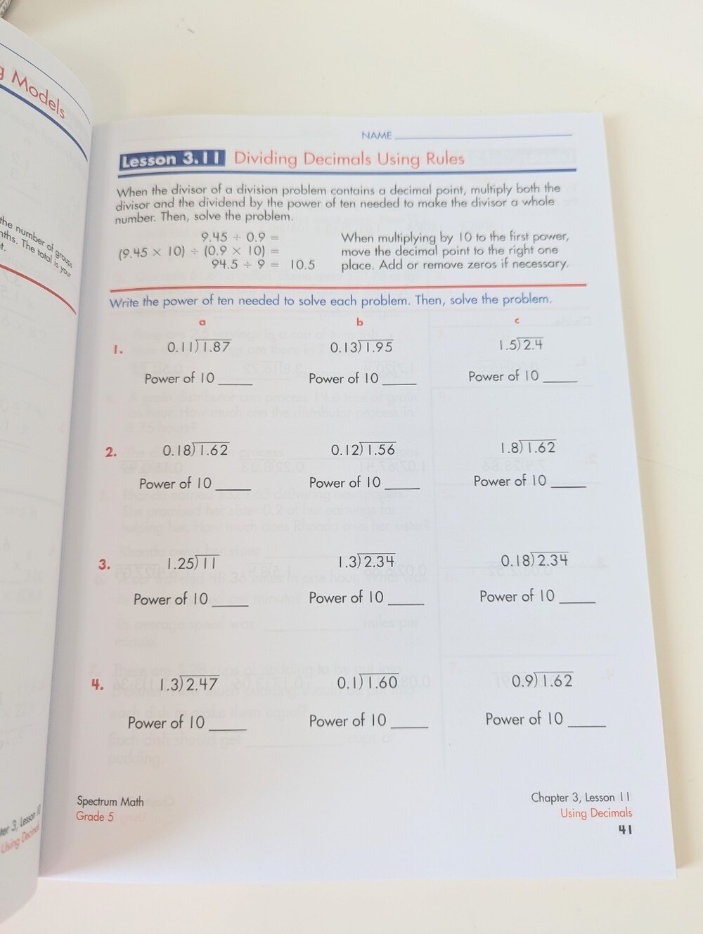 Spectrum Math 5 Workbook - Used - Picture 6 of 7